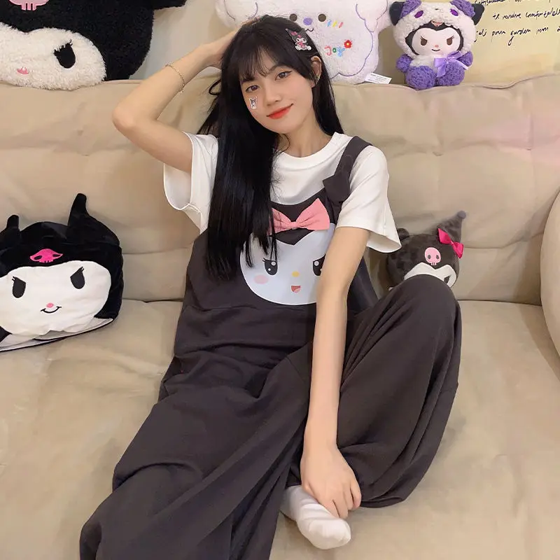 Sanrio Kuromi Cotton Back Pants Short Sleeve Two-piece Suit Anime Accessory Cartoon Pajamas Kawaii Girls Summer Homewear
Sanrio Kuromi Cotton Back Pants Short Sleeve Two-piece Suit Anime Accessory Cartoon Pajamas Kawaii Girls Summer Homewear