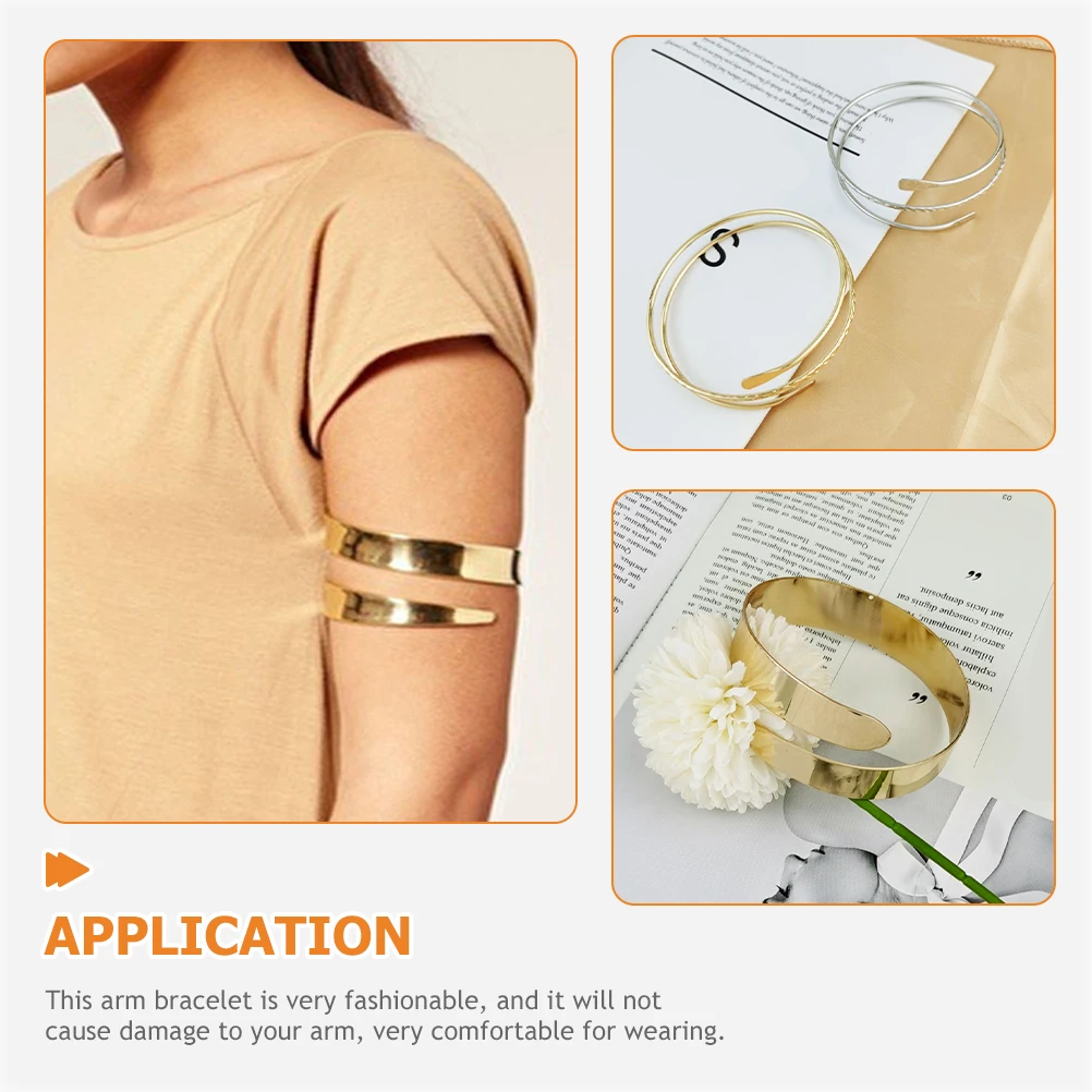 3pcs Metal Arm Cuff Set Gold Upper Arm Bracelets for Women Stacked Jewelry Durable Polished Surface Chic Design Eye-Catching
3pcs Metal Arm Cuff Set Gold Upper Arm Bracelets for Women Stacked Jewelry Durable Polished Surface Chic Design Eye-Catching