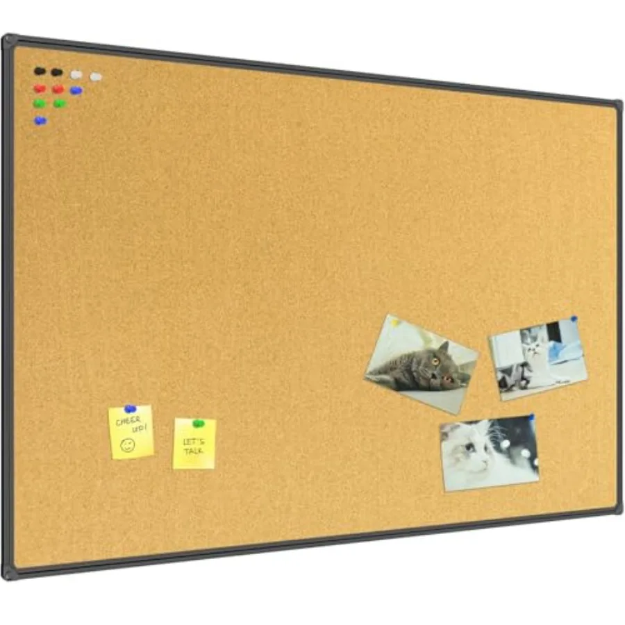 Cork Board Bulletin Board 60 x 36 Notice Board Black Aluminum Frame Wall Mounted Board for Office Home and School with 10 Push
Cork Board Bulletin Board 60 x 36 Notice Board Black Aluminum Frame Wall Mounted Board for Office Home and School with 10 Push