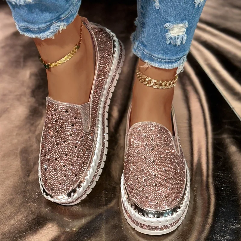 Plus Size 2025 Platform slip on Women's Vulcanize Shoes Outdoor Flat with Crystal Sneakers Fashion Bordered Ladies Casual Shoes
Plus Size 2025 Platform slip on Women's Vulcanize Shoes Outdoor Flat with Crystal Sneakers Fashion Bordered Ladies Casual Shoes