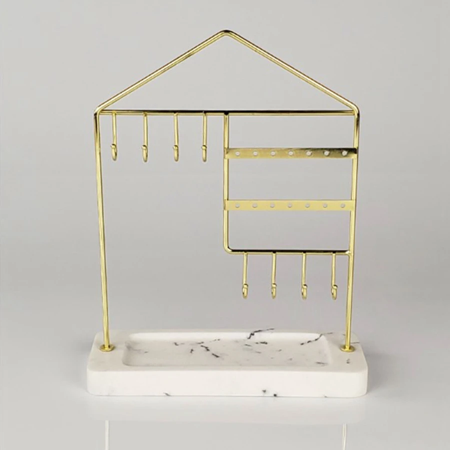 Metal Storage Rack with Marble Base Chic Ins Modern Jewelry Ring Necklace Earring Display Rack Holder Desk Decor
Metal Storage Rack with Marble Base Chic Ins Modern Jewelry Ring Necklace Earring Display Rack Holder Desk Decor