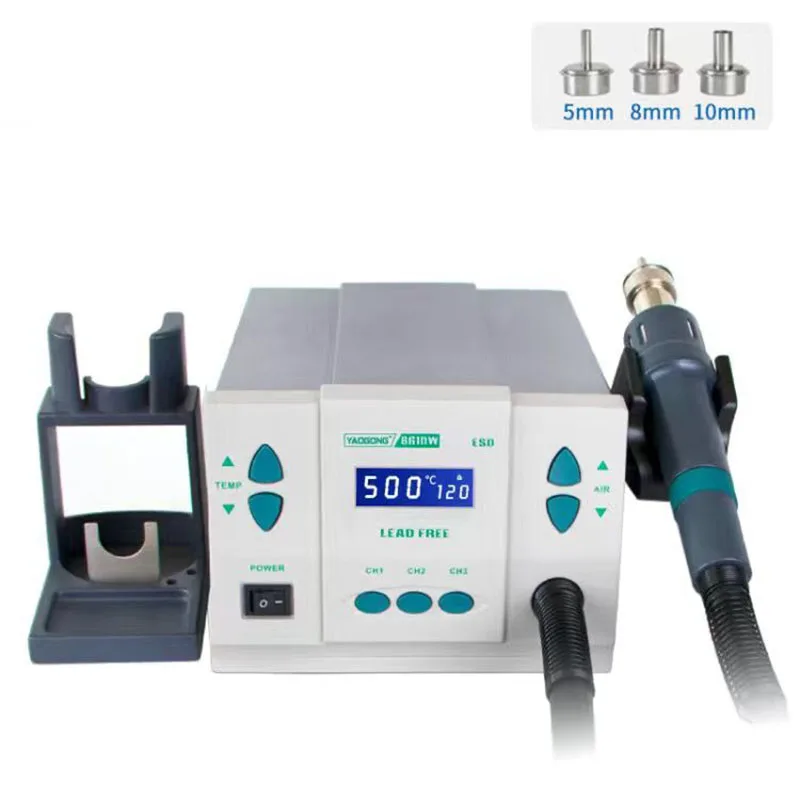 ST-861 Lead-free Adjustable Hot Air Gun Rework Station Soldering 1000W 220V For Phone CPU Chip Repair Same 861DW NEW
ST-861 Lead-free Adjustable Hot Air Gun Rework Station Soldering 1000W 220V For Phone CPU Chip Repair Same 861DW NEW