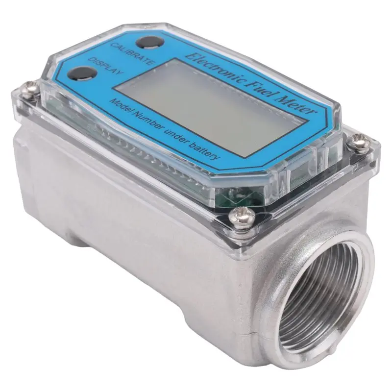 A93Z Digital Turbine Water Flow Meter Digital LCD Display Flow Meter With NPT Counter And FNPT Thread Gas Oil Fuel Flowmeter (1
