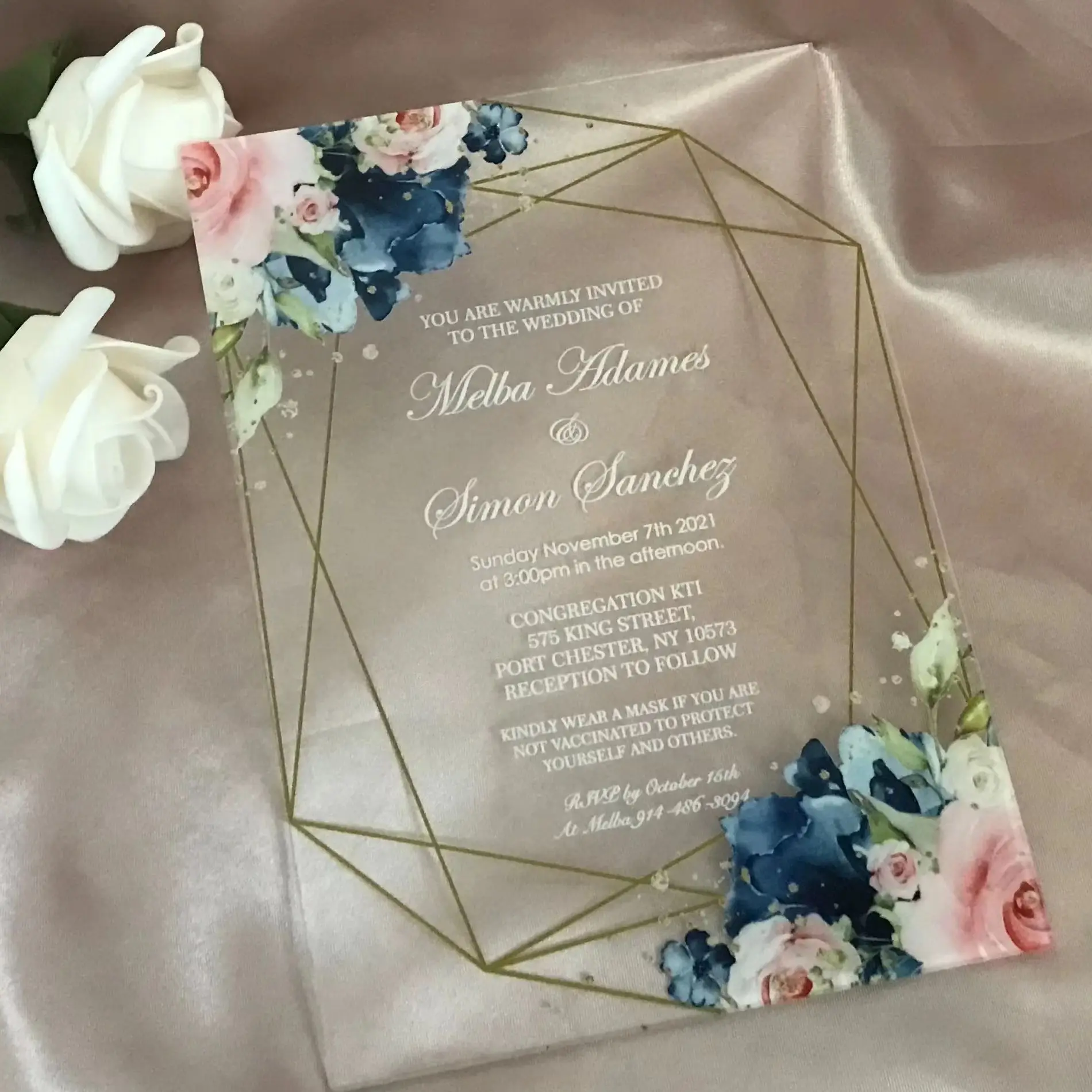10pcs Custom Acrylic Navy Blue,Pink Floral Wedding Invitations,Quinceanera Invite,Transparent Invitation for Gift Decoration
10pcs Custom Acrylic Navy Blue,Pink Floral Wedding Invitations,Quinceanera Invite,Transparent Invitation for Gift Decoration