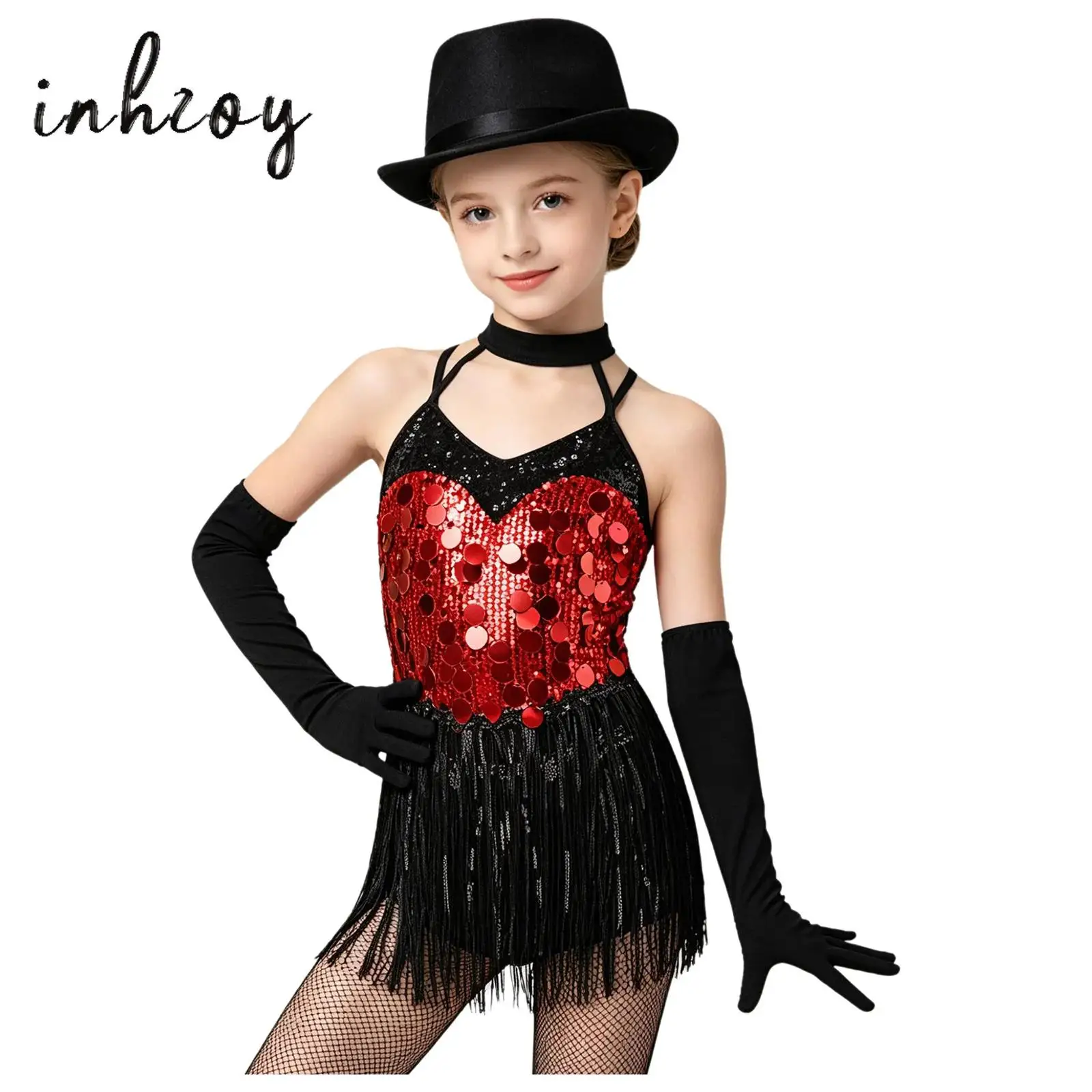 Modern Jazz Latin Samba Rumba Salsa Dance Costume for Kids Girls Sequins Halter Ballet Leotard Tassel Skirts with Gloves Outfits
Modern Jazz Latin Samba Rumba Salsa Dance Costume for Kids Girls Sequins Halter Ballet Leotard Tassel Skirts with Gloves Outfits