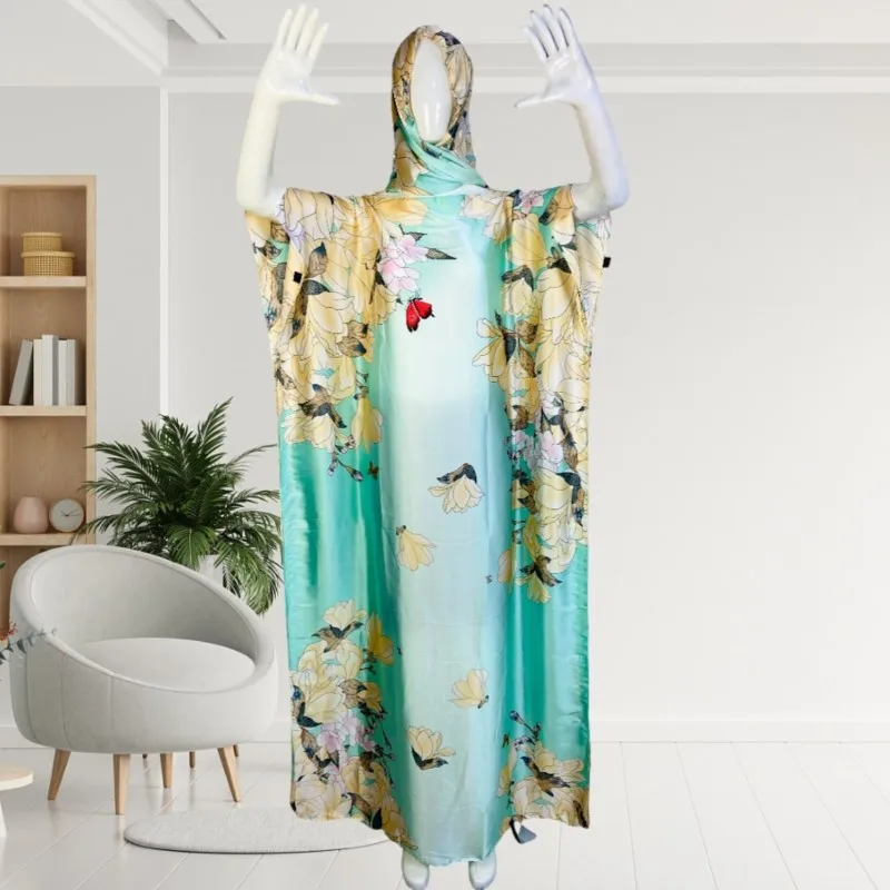 Abayas женский Шелковый мягкий свободный халат с принтом, мусульманская летняя модная одежда, Африканский ислам, женские платья с тюрбаном
Abayas женский Шелковый мягкий свободный халат с принтом, мусульманская летняя модная одежда, Африканский ислам, женские платья с тюрбаном
