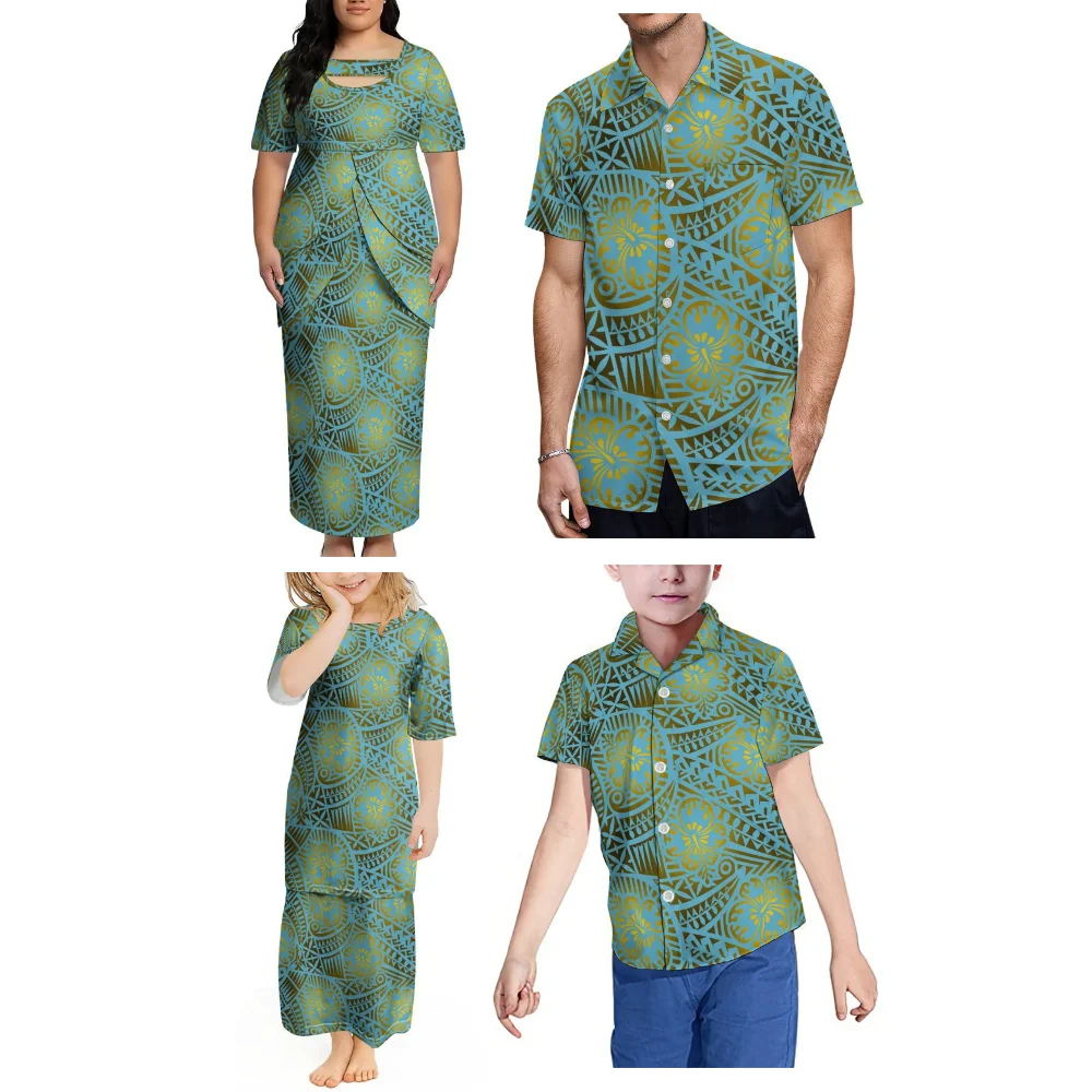 High-Quality Custom Floral-Print Polynesian Women'S Family Outfit Fashionable Double-Slit Bottom Hem Puletasi Set Skirt
High-Quality Custom Floral-Print Polynesian Women'S Family Outfit Fashionable Double-Slit Bottom Hem Puletasi Set Skirt