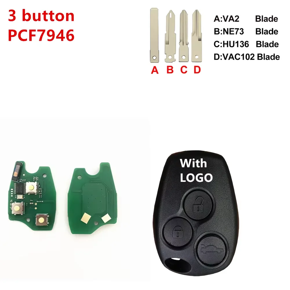 1/5pcs 3 Buttons Remote Key For Renault Duster Modus Clio 3 Twingo DACIA Logan Sandero Kangoo 433MHz 7946 Chip
1/5pcs 3 Buttons Remote Key For Renault Duster Modus Clio 3 Twingo DACIA Logan Sandero Kangoo 433MHz 7946 Chip