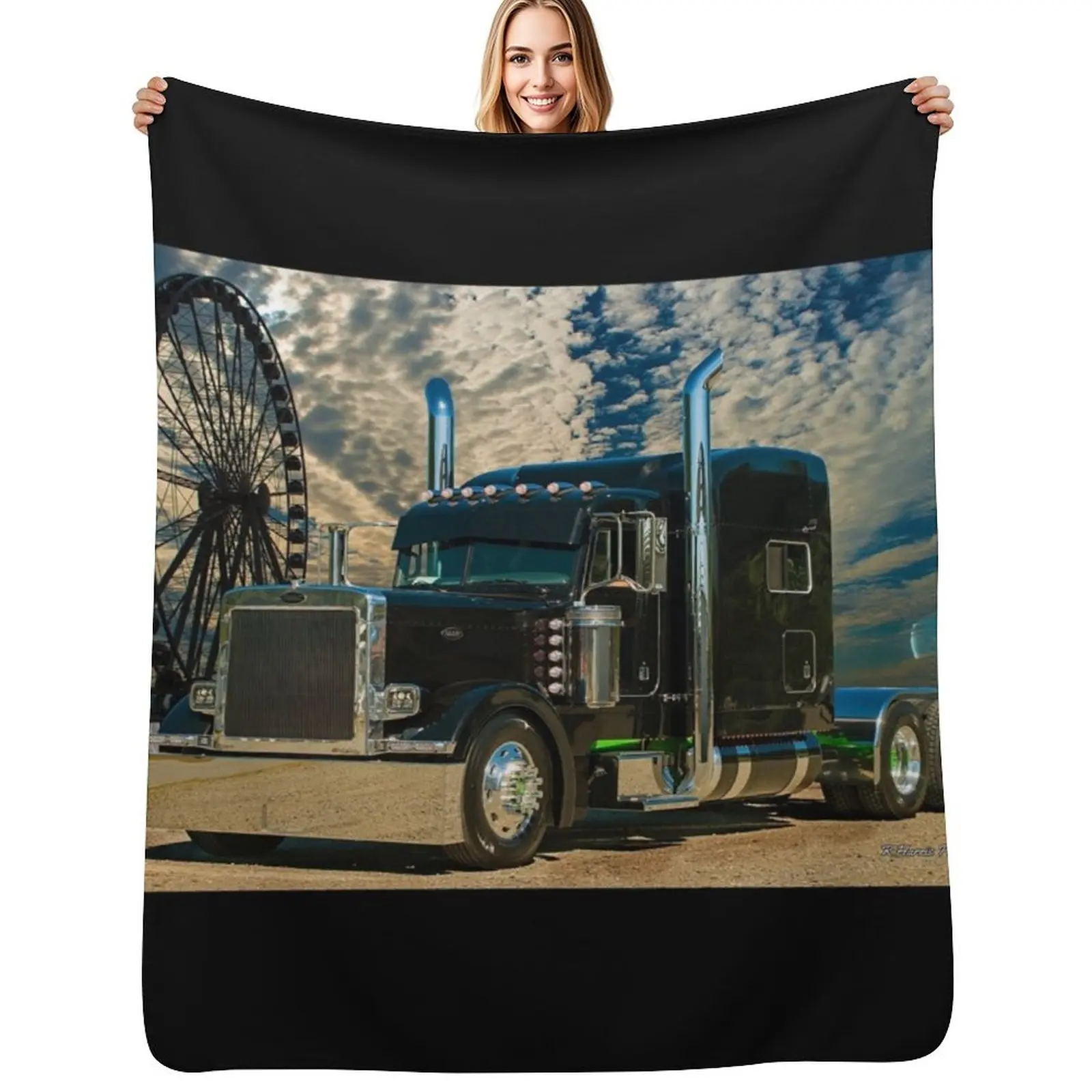 Black Peterbilt Throw Blanket Travel Size Cozy Blanket for Plane Train
Black Peterbilt Throw Blanket Travel Size Cozy Blanket for Plane Train