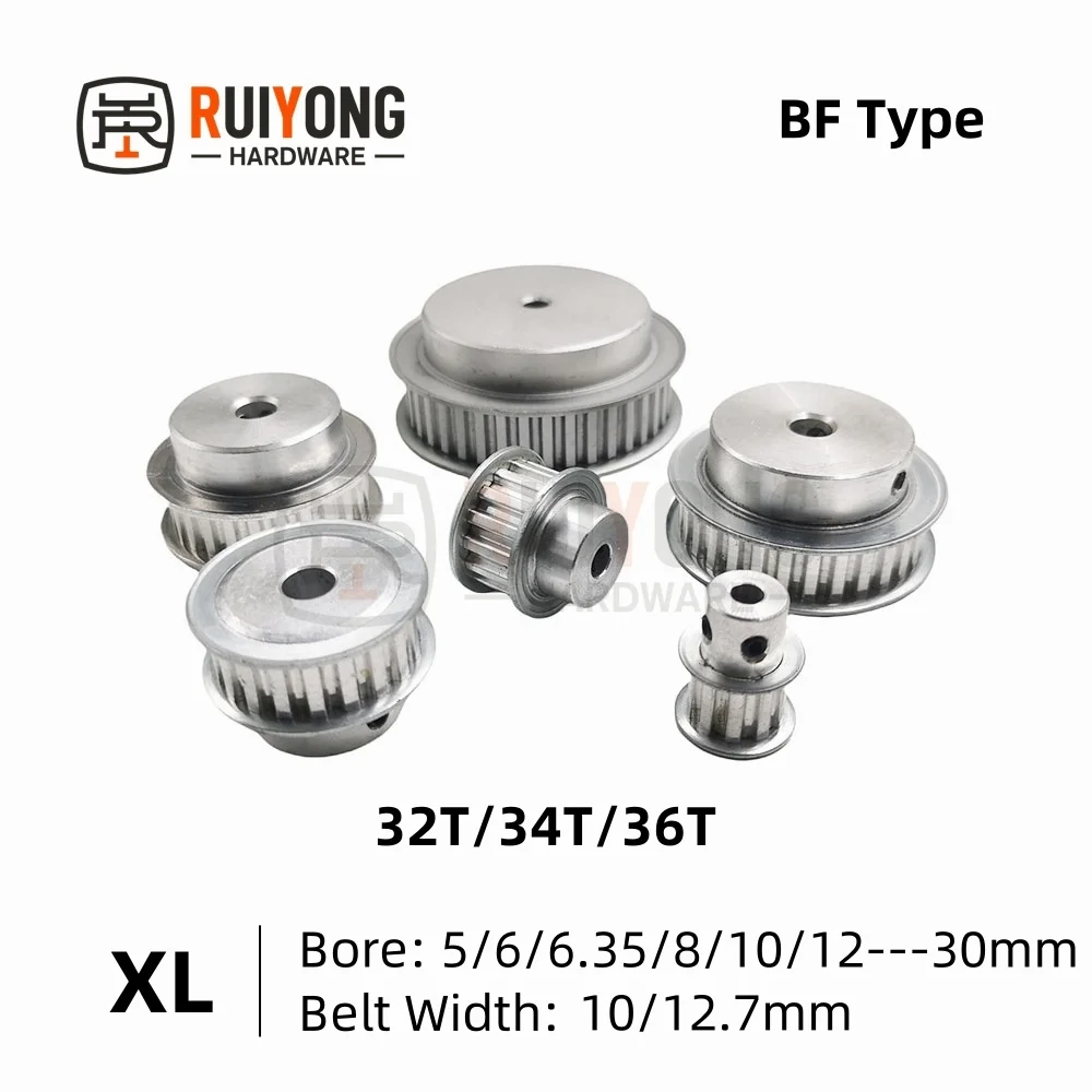 XL Timing Pulley BF Type 32T/34T/36Teeth Bore 5/6/6.35/8/10/12/14/15/16/17/18/19/20--30mm for Width belt 10/12.7mm
XL Timing Pulley BF Type 32T/34T/36Teeth Bore 5/6/6.35/8/10/12/14/15/16/17/18/19/20--30mm for Width belt 10/12.7mm