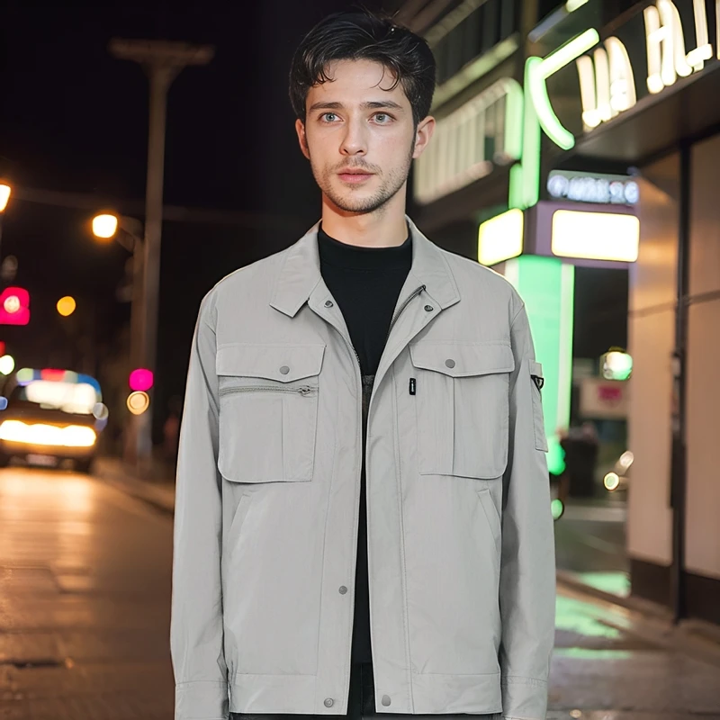 Весенне-летняя тонкая хлопковая куртка с дышащими вставками под подмышками, с множеством карманов, повседневная, с длинными рукавами, для защиты от солнца, рабочая одежда, верхняя одежда, модная
Весенне-летняя тонкая хлопковая куртка с дышащими вставками под подмышками, с множеством карманов, повседневная, с длинными рукавами, для защиты от солнца, рабочая одежда, верхняя одежда, модная