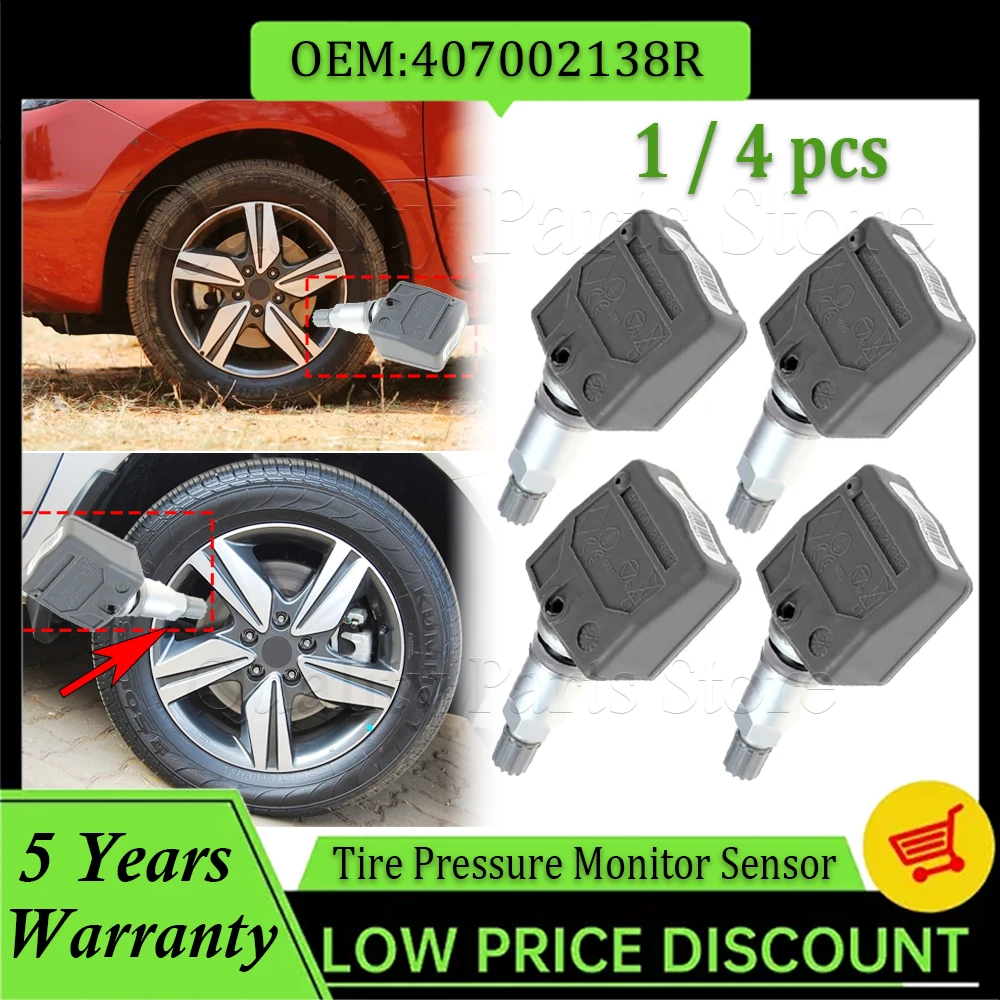 407002138R 40700-1AY0A 407001AY0A Fit For Nissan For Infiniti Car Tire Pressure Monitoring System Sensor 433MHZ TPMS 1/ 4PCS New
407002138R 40700-1AY0A 407001AY0A Fit For Nissan For Infiniti Car Tire Pressure Monitoring System Sensor 433MHZ TPMS 1/ 4PCS New