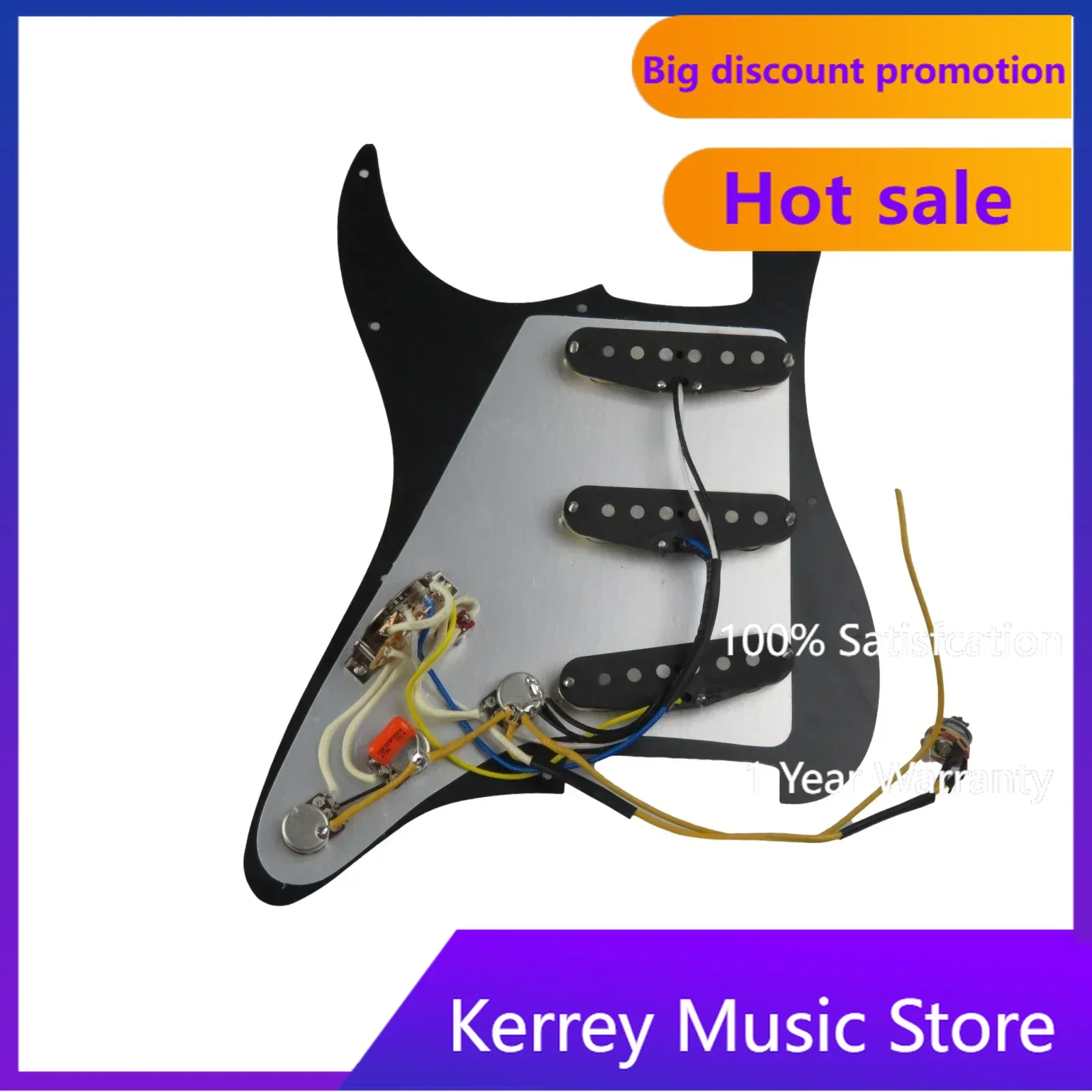 SSS Single Coil Alnico 5 Guitar Pickup Loading Pickguard/Yellow Pickup Cover Set
SSS Single Coil Alnico 5 Guitar Pickup Loading Pickguard/Yellow Pickup Cover Set