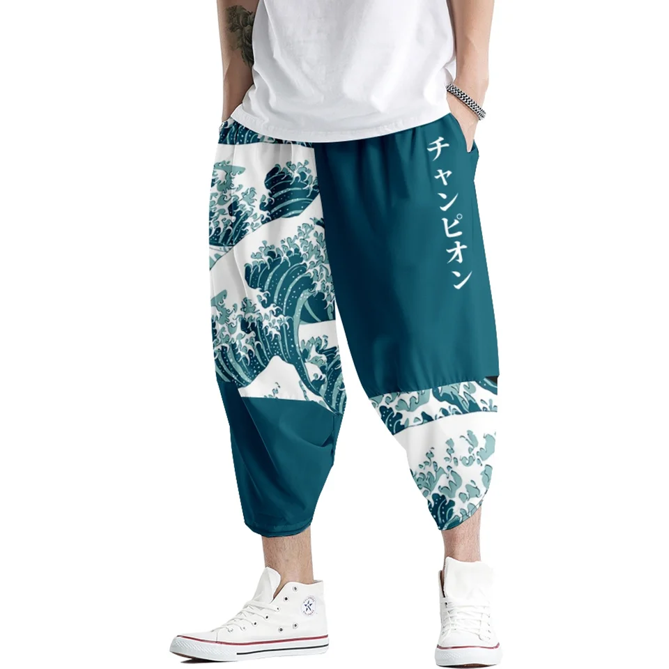 Мужские брюки-кимоно «Волна Канагавы», азиатская одежда, повседневные брюки для дома, мужские японские аниме-штаны, укороченные брюки-юката
Мужские брюки-кимоно «Волна Канагавы», азиатская одежда, повседневные брюки для дома, мужские японские аниме-штаны, укороченные брюки-юката
