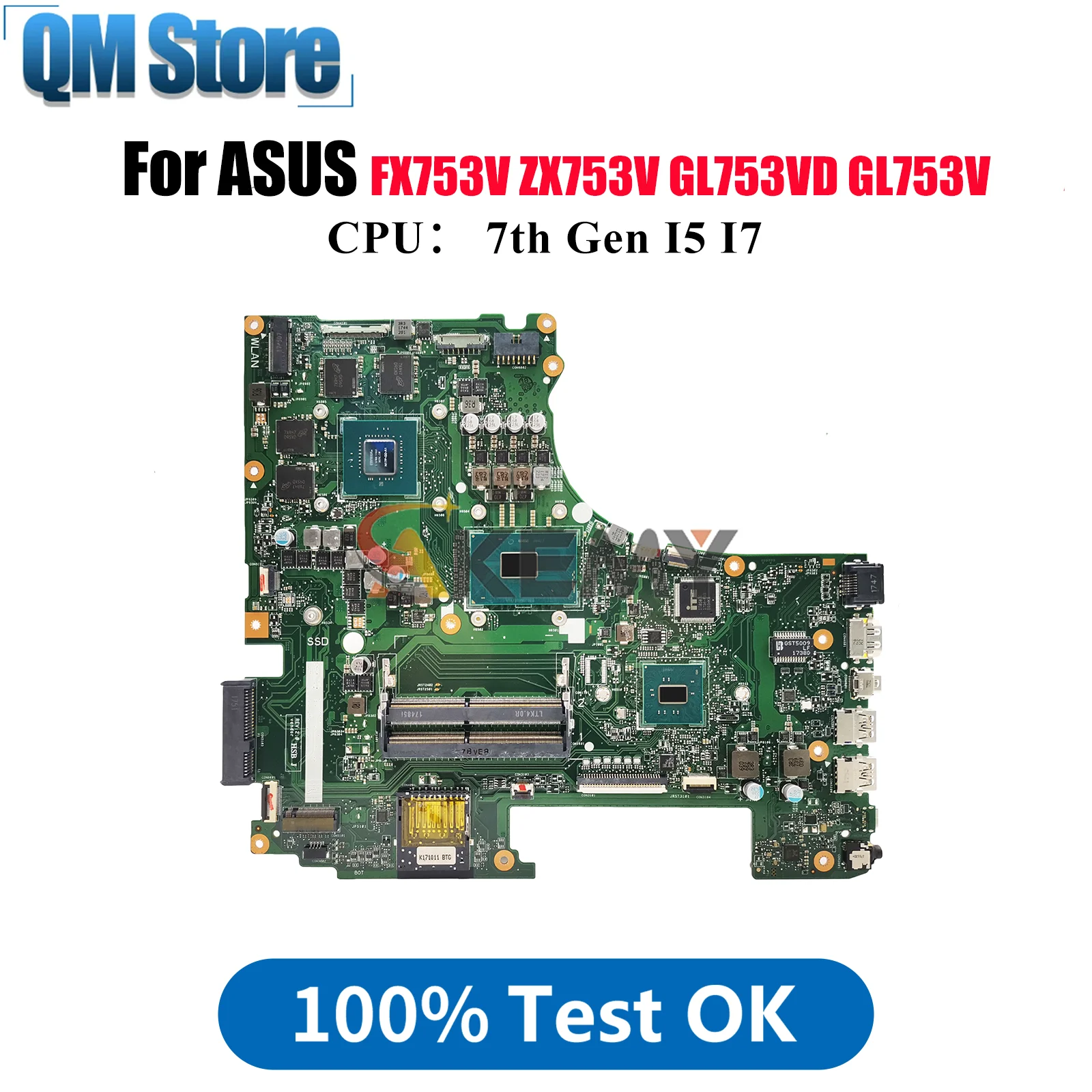 GL753VD Laptop Motherboard For ASUS ROG Strix GL753VE GL753V GL753VD FX753V ZX753V Mainboard With I5 I7 CPU 100% tests OK stk
GL753VD Laptop Motherboard For ASUS ROG Strix GL753VE GL753V GL753VD FX753V ZX753V Mainboard With I5 I7 CPU 100% tests OK stk