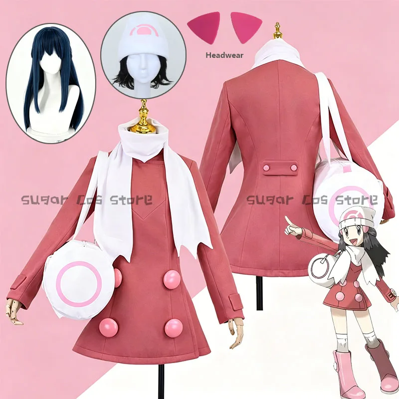 Anime Dawn Hikari Cosplay Costume Pink Coat Scarf Suit Heat Resistant Wig Headwear Halloween Carnival Role Play Party For Women
Anime Dawn Hikari Cosplay Costume Pink Coat Scarf Suit Heat Resistant Wig Headwear Halloween Carnival Role Play Party For Women