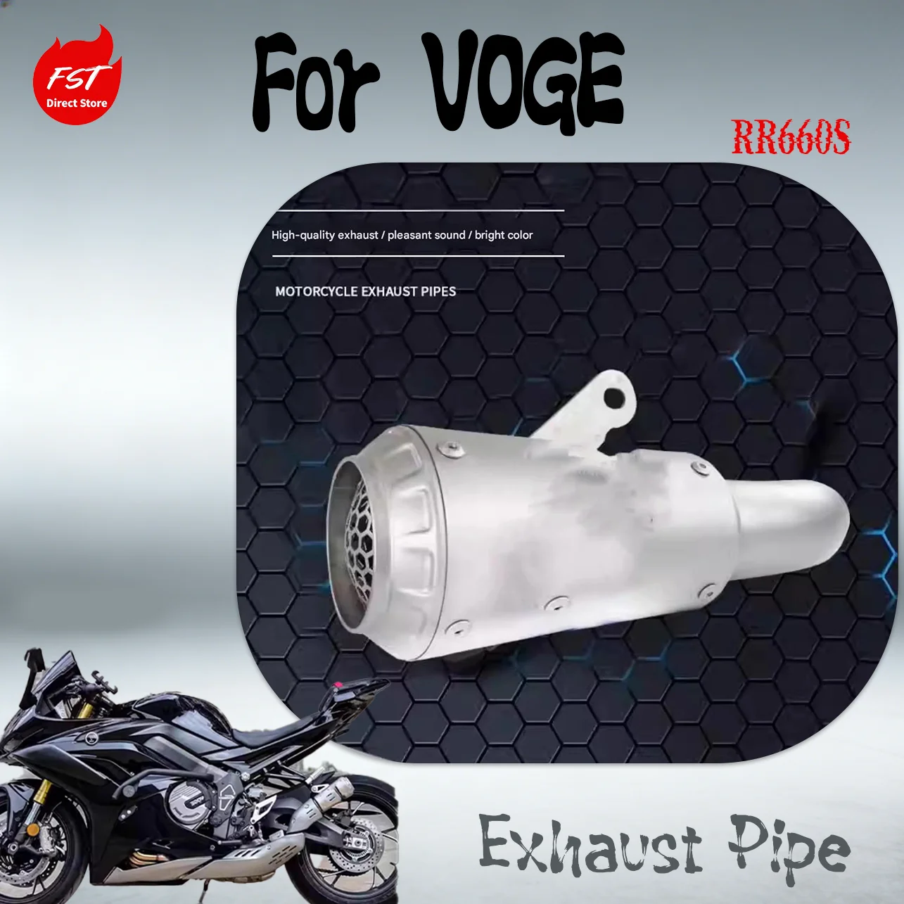 GP Exhaust Muffler for VOGE RR660S, Integrated One-Piece Slip-On, Bolt-On Modified Accessory
GP Exhaust Muffler for VOGE RR660S, Integrated One-Piece Slip-On, Bolt-On Modified Accessory