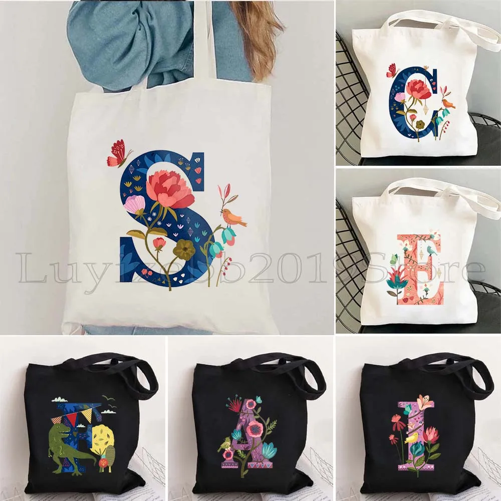 Cute Floral Letter A Z Watercolor Flower Initial Letter Print Birthday Gifts Women Canvas Shoulder Tote Bag Harajuku Handbag
Cute Floral Letter A Z Watercolor Flower Initial Letter Print Birthday Gifts Women Canvas Shoulder Tote Bag Harajuku Handbag