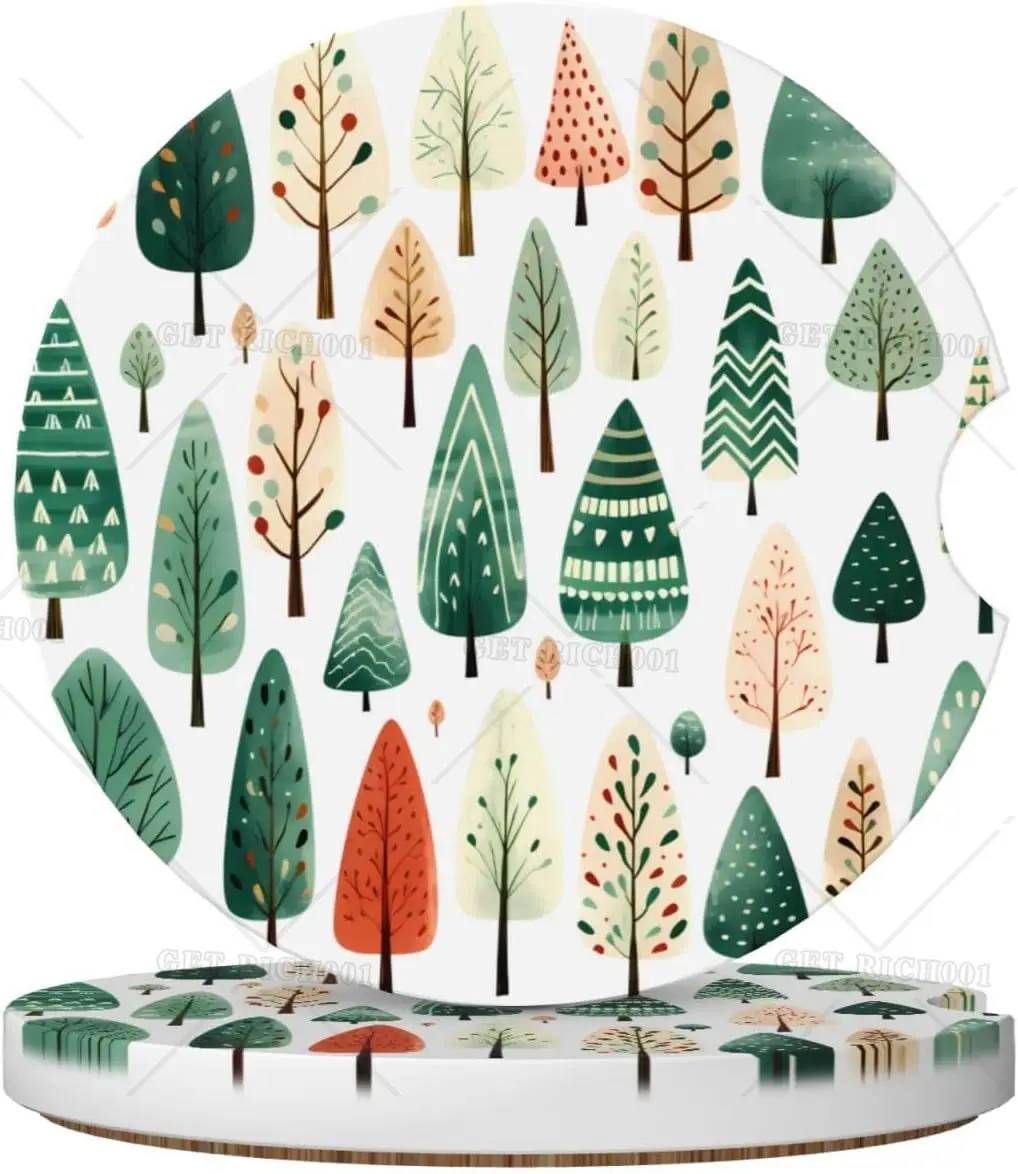 Christmas Trees Car Coasters Art Car Coasters for Cup Holders Absorbent Ceramic Cork Coaster 2PCS Car Cup Coaster for Women
Christmas Trees Car Coasters Art Car Coasters for Cup Holders Absorbent Ceramic Cork Coaster 2PCS Car Cup Coaster for Women