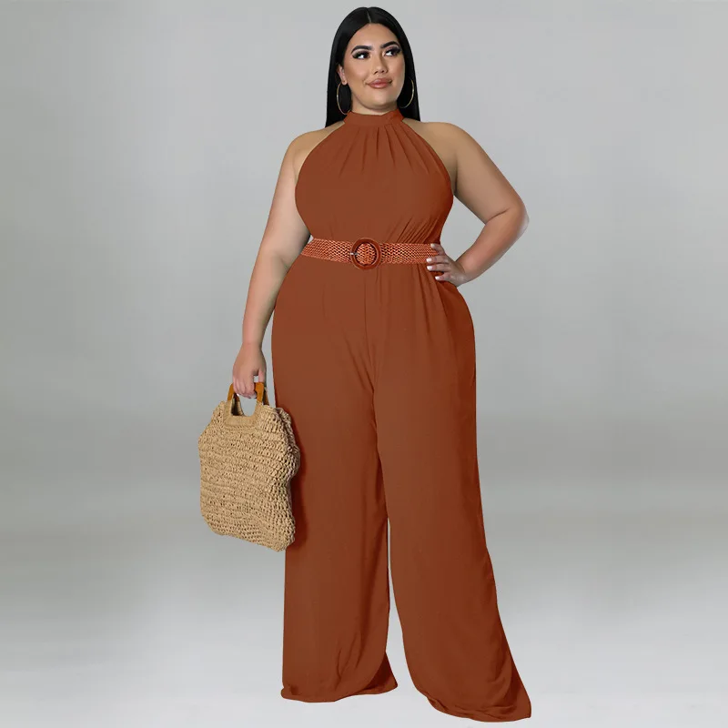 MY987 plus size women's new solid color sleeveless fashionable and sexy round neck casual jumpsuit
MY987 plus size women's new solid color sleeveless fashionable and sexy round neck casual jumpsuit