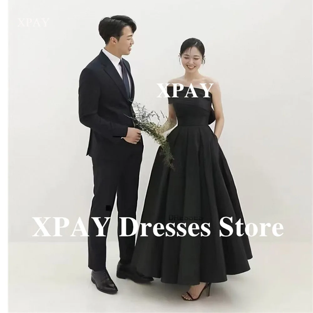 XPAY Black Evening Party Dresses Korea Photo shoot Korea With Bolero Satin Formal Occasion Dress Bride Receiption Gown Customize
XPAY Black Evening Party Dresses Korea Photo shoot Korea With Bolero Satin Formal Occasion Dress Bride Receiption Gown Customize