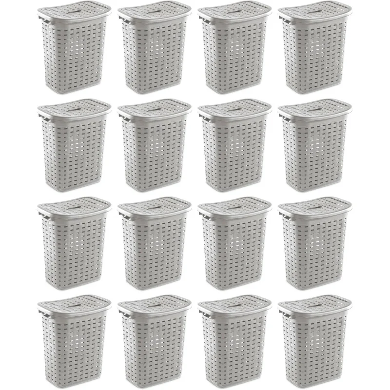 2026 New:Plastic Wicker Style Weave Laundry Hamper, Portable Slim Clothes Storage Basket Bin with Lid and Handles, Cem
2026 New:Plastic Wicker Style Weave Laundry Hamper, Portable Slim Clothes Storage Basket Bin with Lid and Handles, Cem