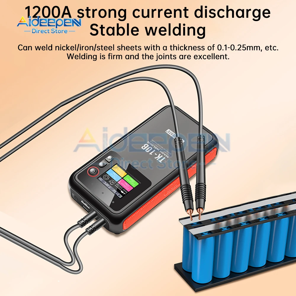 1.8 inch TFT LCD Digital Display Spot Welder 0.1-0.25MM Nickel Welding Handheld Machine Digital 18650 Lithium Battery Kit
1.8 inch TFT LCD Digital Display Spot Welder 0.1-0.25MM Nickel Welding Handheld Machine Digital 18650 Lithium Battery Kit