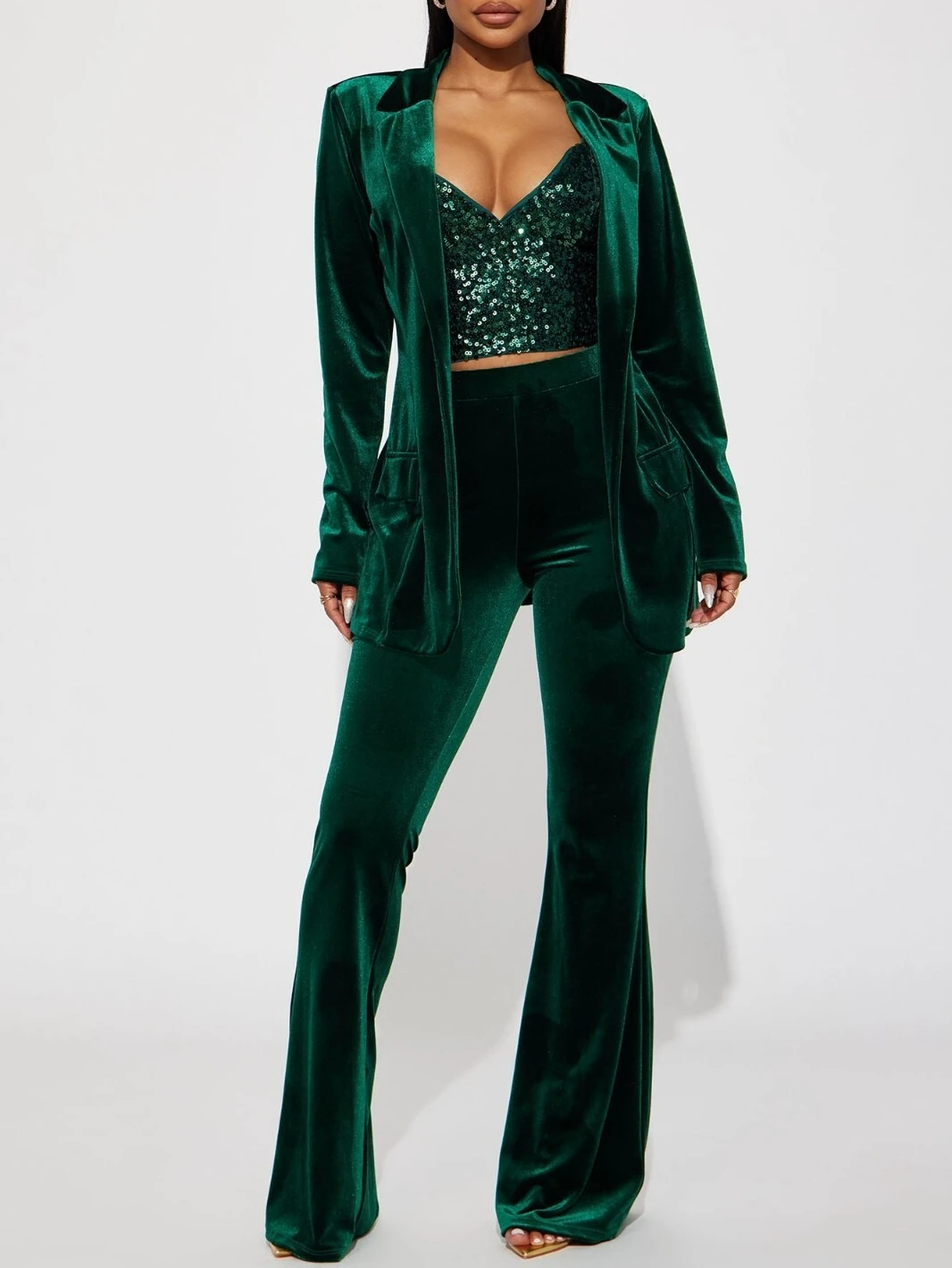 Women's Suits Soft Velvet Notch Lapel Business Casual Pant Suits Plus Size 
Women's Suits Soft Velvet Notch Lapel Business Casual Pant Suits Plus Size