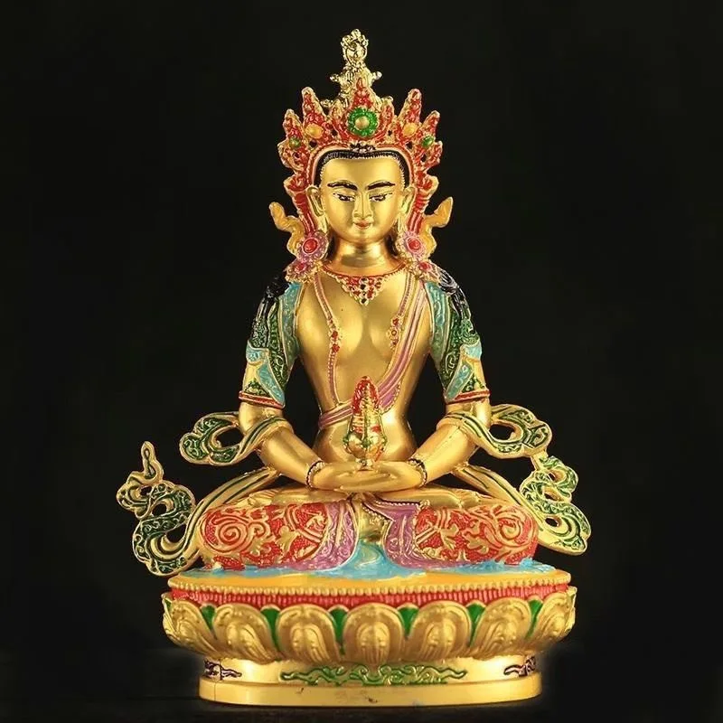 16cm Tibetan Buddhism Small Buddha Statue Nepal Gilded Amitayus Buddha Ornament Handmade Alloy Buddha Statue Offering Ornaments
16cm Tibetan Buddhism Small Buddha Statue Nepal Gilded Amitayus Buddha Ornament Handmade Alloy Buddha Statue Offering Ornaments