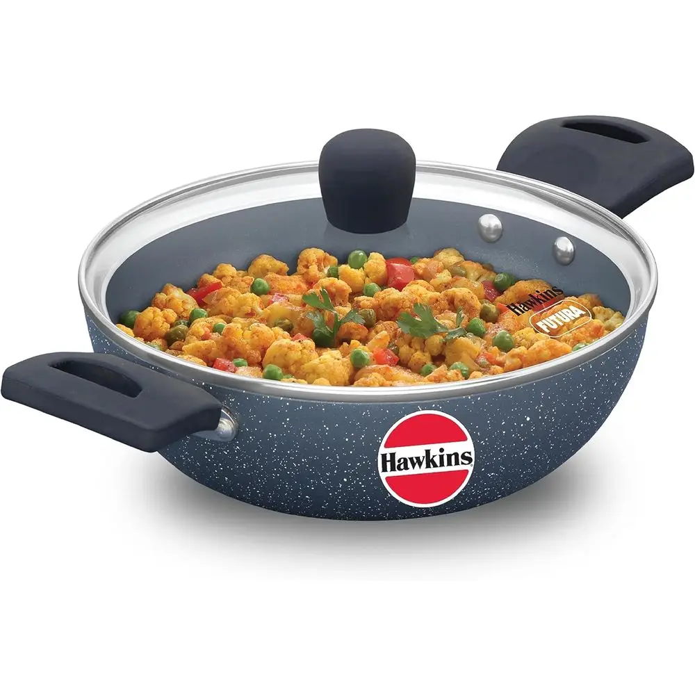 1.75L Deep Nonstick Induction-Ready Kadhai with Glass Lid, Granite Cookware
1.75L Deep Nonstick Induction-Ready Kadhai with Glass Lid, Granite Cookware
