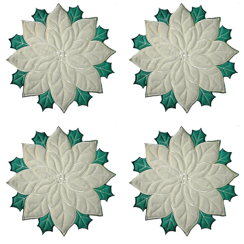 Holiday Christmas Embroidered Placemats Applique Poinsettia Placemats Christmas Flower Placemat For Table Decoration
Holiday Christmas Embroidered Placemats Applique Poinsettia Placemats Christmas Flower Placemat For Table Decoration