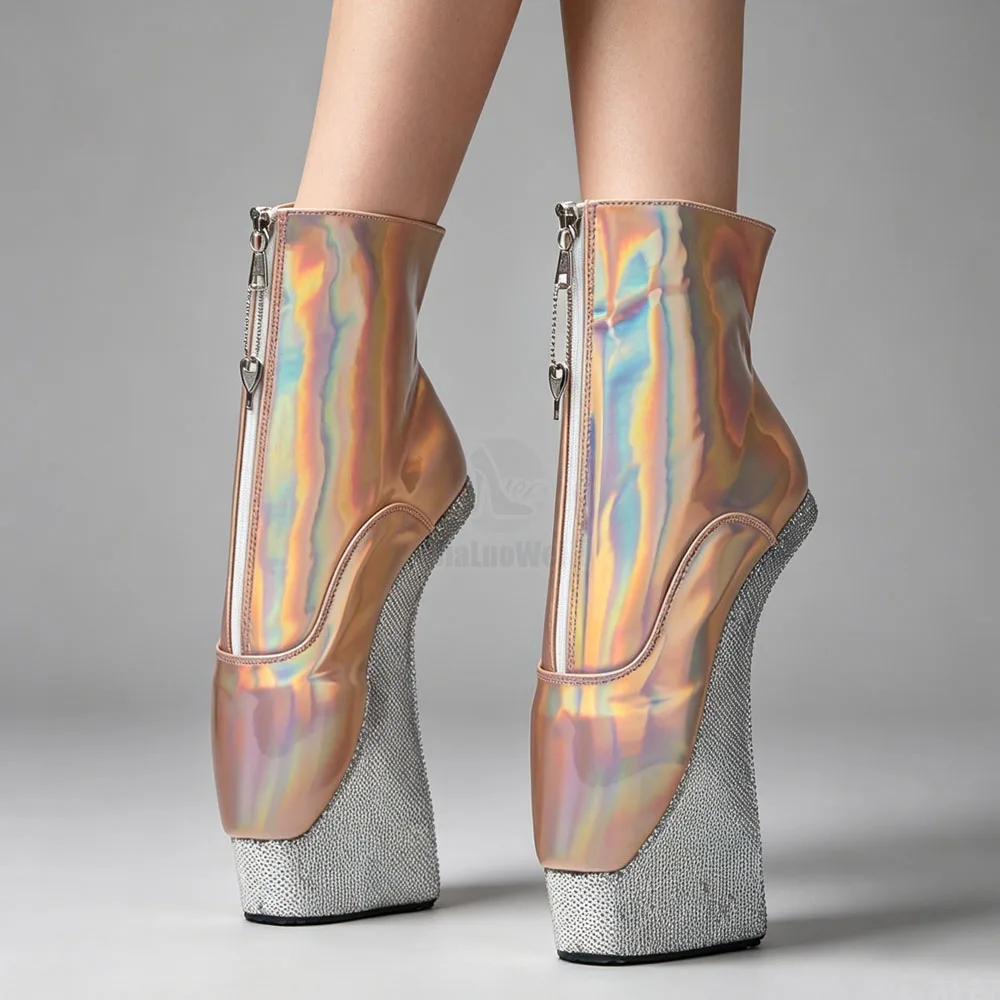 20CM High Heels platform Sexy Cosplay PonyBallet Ankle Boots With Lock Zip
20CM High Heels platform Sexy Cosplay PonyBallet Ankle Boots With Lock Zip