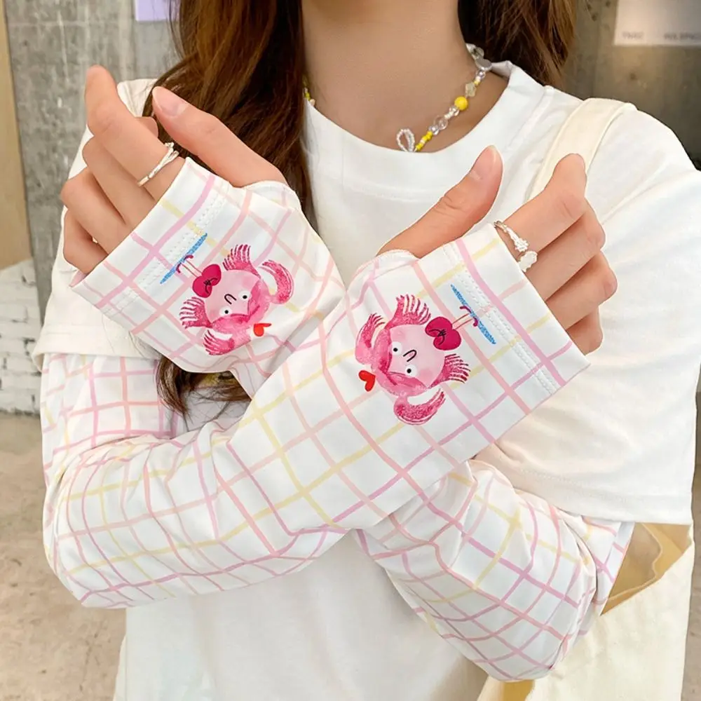 Cute Anti-UV Cartoon Ice Silk Sleeves Cute Loose Sunscreen Sleeve Sun Protection UV Insulation Cycling Gloves Summer
Cute Anti-UV Cartoon Ice Silk Sleeves Cute Loose Sunscreen Sleeve Sun Protection UV Insulation Cycling Gloves Summer