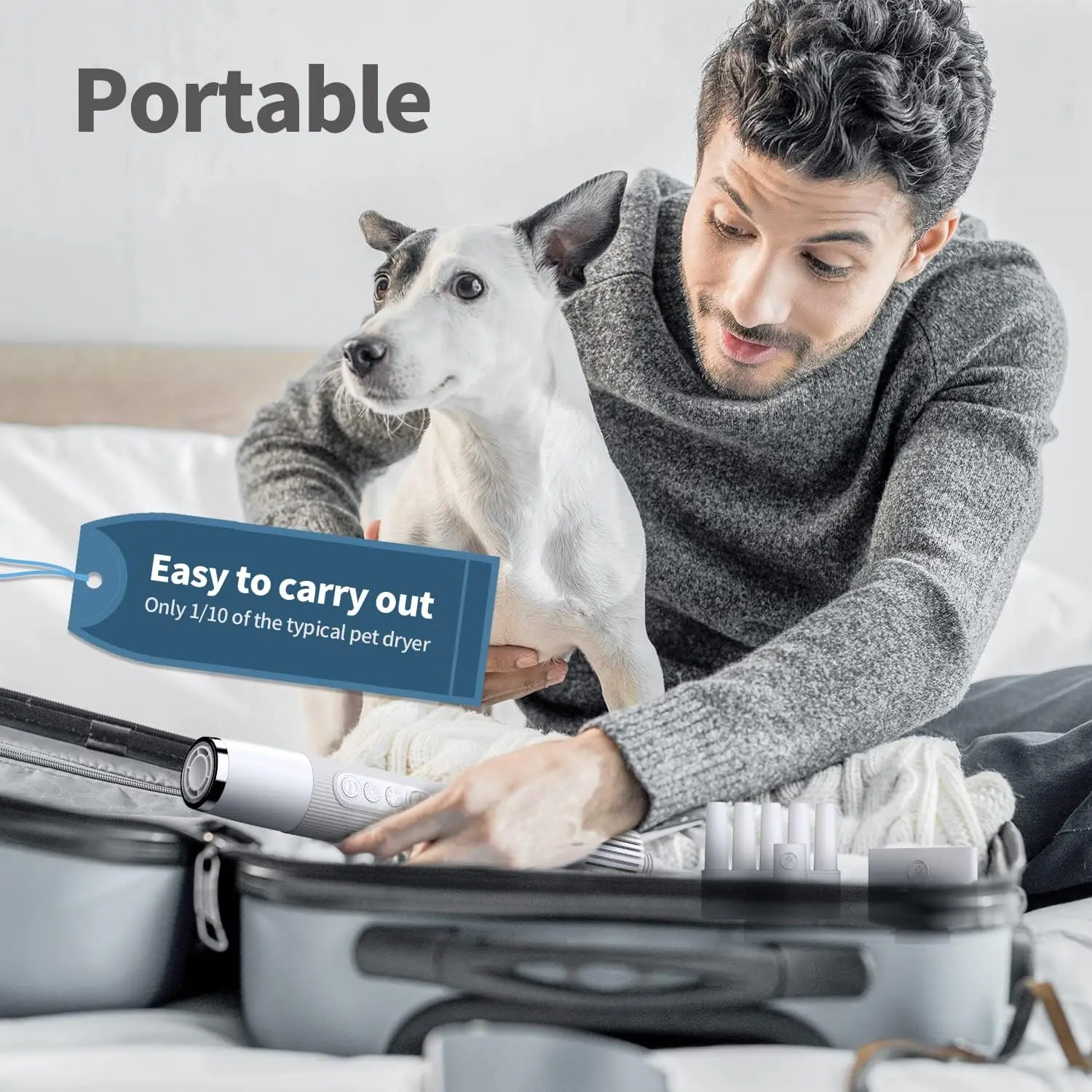 NTC Smart Electronic Pet Dryer Portable Handheld Grooming Dog Cat Hair Less Noise Blow With Temperature Control
NTC Smart Electronic Pet Dryer Portable Handheld Grooming Dog Cat Hair Less Noise Blow With Temperature Control
