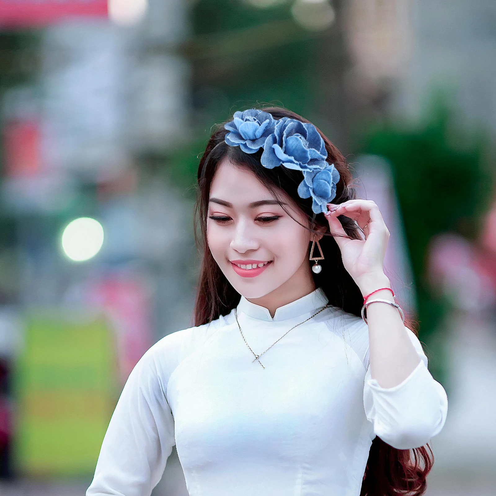 Flower Hair Band Blue Rose Decorative Headband for Wash Denim Hoop Washing Headgear Vintage Floral Accessories
Flower Hair Band Blue Rose Decorative Headband for Wash Denim Hoop Washing Headgear Vintage Floral Accessories