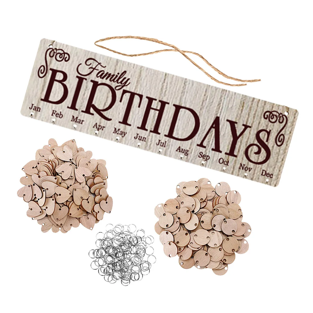 1Set Wooden Birthday Celebration Planner Board with Heart Round Pendants Write Names Dates DIY Hanging Reminder Calendar Home
1Set Wooden Birthday Celebration Planner Board with Heart Round Pendants Write Names Dates DIY Hanging Reminder Calendar Home