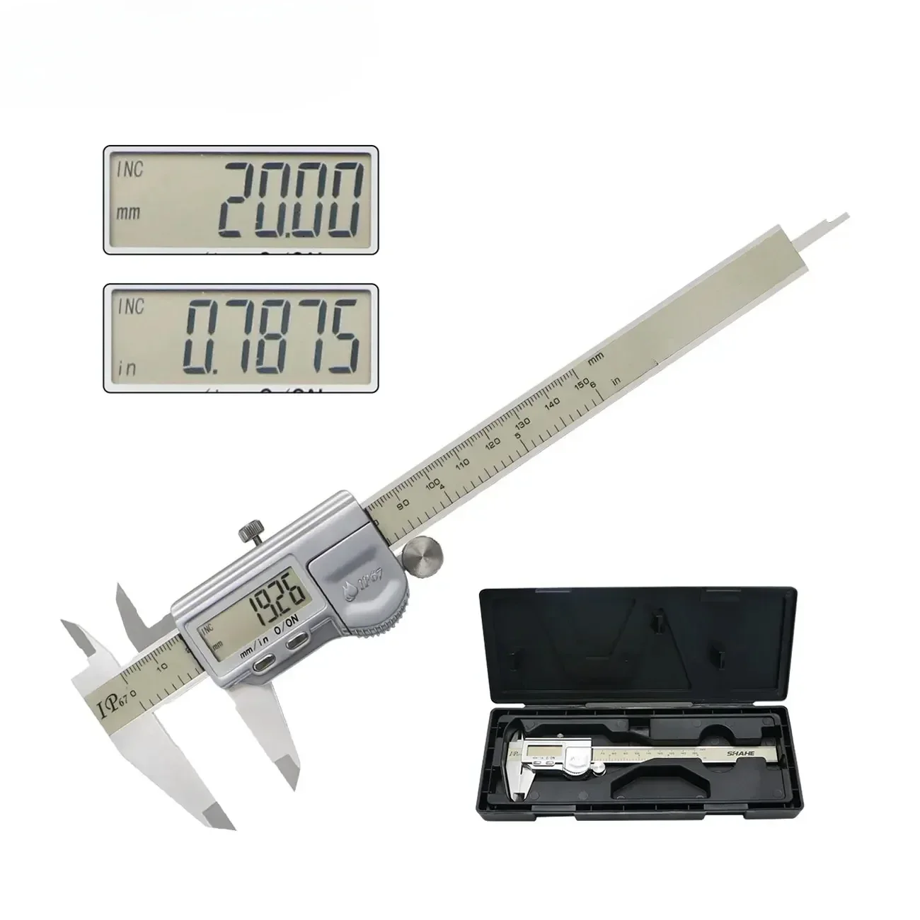 0.01 mm 150/200/300 mm IP67 Waterproof High Precision Digital Vernier Caliper Electronic Caliper Stainless Steel Measuring Tools
0.01 mm 150/200/300 mm IP67 Waterproof High Precision Digital Vernier Caliper Electronic Caliper Stainless Steel Measuring Tools