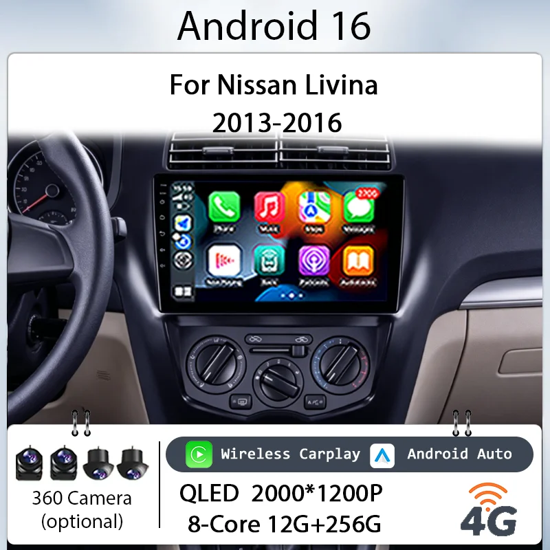 for Nissan Livina 2013-2016 Car Radio Multimedia Player 10" Android 16 Wireless CarPlay GPS BT WiFi DSP IPS Touch Screen No 2din
for Nissan Livina 2013-2016 Car Radio Multimedia Player 10" Android 16 Wireless CarPlay GPS BT WiFi DSP IPS Touch Screen No 2din