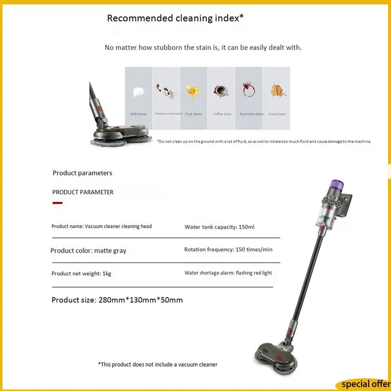 A61I 2X Electric Wet Dry Mopping Head For Dyson V7 V8 V10 V11 Cordless Vacuum Cleaner Accessories With Water Tank Mop Pads
A61I 2X Electric Wet Dry Mopping Head For Dyson V7 V8 V10 V11 Cordless Vacuum Cleaner Accessories With Water Tank Mop Pads