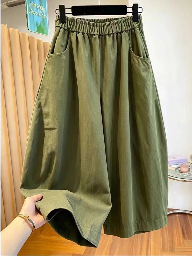 plus Size Casual Wide Leg Pants Women's Summer Thin Elastic Waist Nine Points Lazy Style Knife Pants Big Size Clothes
plus Size Casual Wide Leg Pants Women's Summer Thin Elastic Waist Nine Points Lazy Style Knife Pants Big Size Clothes
