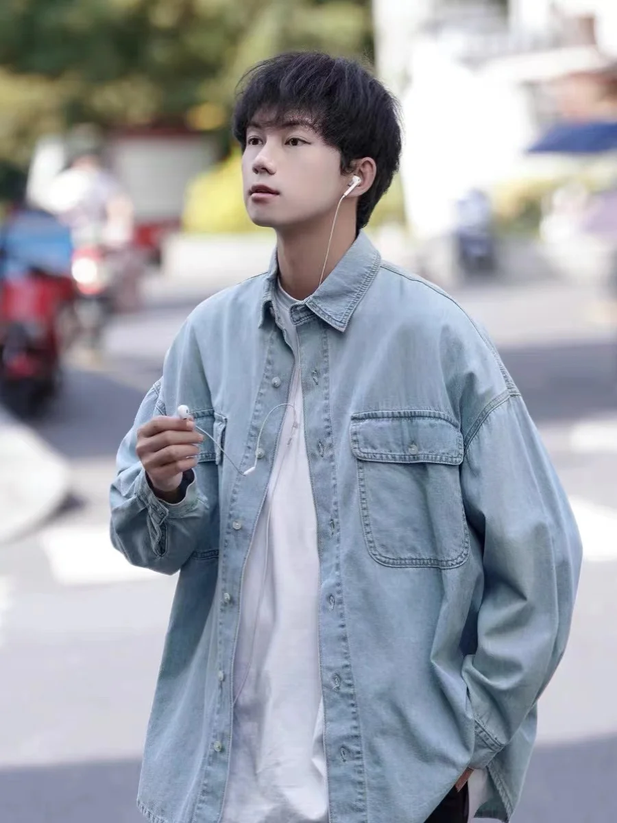 Spring Autumn Japanese Style Men's Long Sleeve Denim Shirt Casual Wear Multi Pocket Workwear Outerwear Trendy Brand Loose Fit
Spring Autumn Japanese Style Men's Long Sleeve Denim Shirt Casual Wear Multi Pocket Workwear Outerwear Trendy Brand Loose Fit