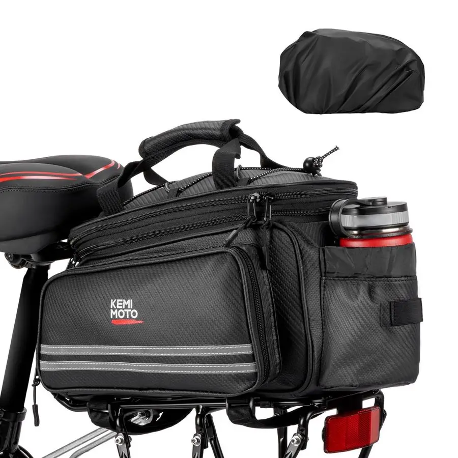 20L Bike Bag Rear Rack with Waterproof Rain Cover, Carbon Leather Bike Trunk Bag Pannier Handbag for Bicycle, Ebike, Storage Car
20L Bike Bag Rear Rack with Waterproof Rain Cover, Carbon Leather Bike Trunk Bag Pannier Handbag for Bicycle, Ebike, Storage Car