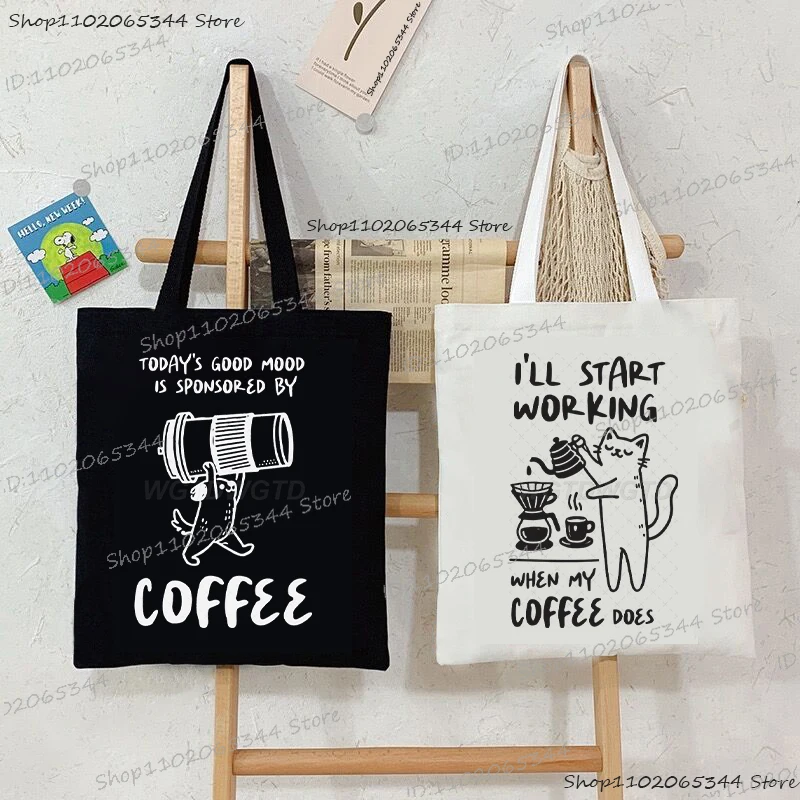 "Today's Good Mood Is Sponsored By Coffee" Funny Women's Handbag Coffee Lover Gift Tote Bag Vintage Cat & Dog Y2K Shoulder Bag
"Today's Good Mood Is Sponsored By Coffee" Funny Women's Handbag Coffee Lover Gift Tote Bag Vintage Cat & Dog Y2K Shoulder Bag