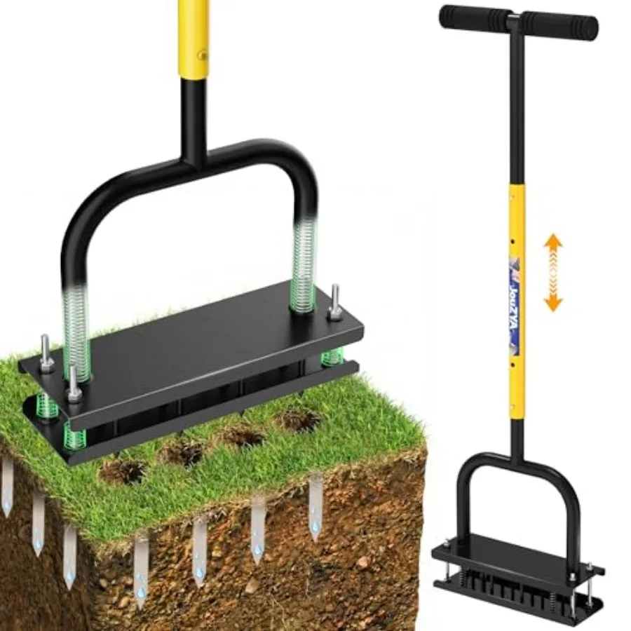 Lawn Aerator Tool, Core Aerator Lawn Tool with 12 Spikes, Automatic Dirt Clean with Spring-Loaded, Manual Grass Aerator Spike L
Lawn Aerator Tool, Core Aerator Lawn Tool with 12 Spikes, Automatic Dirt Clean with Spring-Loaded, Manual Grass Aerator Spike L