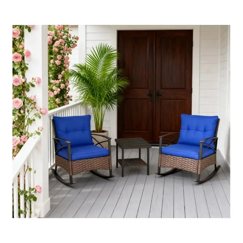 Набор кресел-качалок для патио с подушками и двухуровневым журнальным столиком для использования в саду, крыльце, на заднем дворе
Набор кресел-качалок для патио с подушками и двухуровневым журнальным столиком для использования в саду, крыльце, на заднем дворе