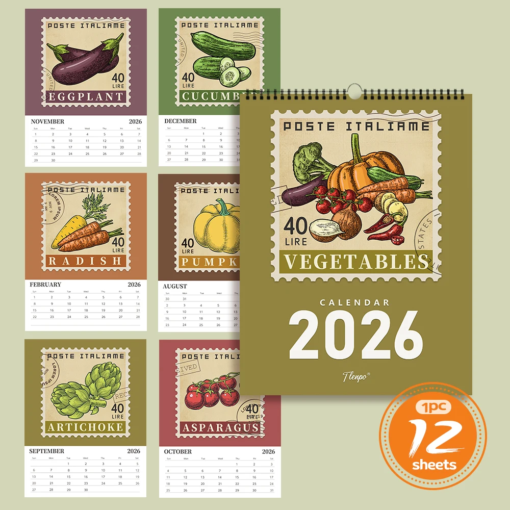 1pc 2026 Wall Calendar, Vintage Plant Vegetable Theme, 12 Beautiful Patterns, Perfect Gift for Birthday Christmas New Year
1pc 2026 Wall Calendar, Vintage Plant Vegetable Theme, 12 Beautiful Patterns, Perfect Gift for Birthday Christmas New Year