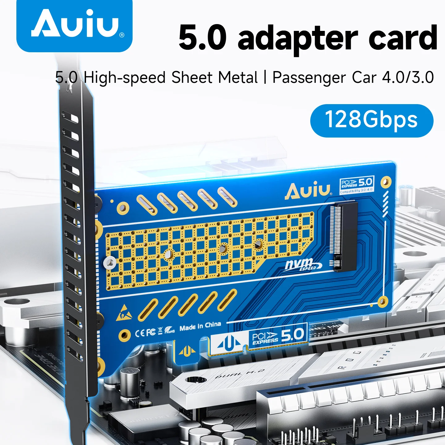 Auiu PCIe 5.0 Ultra-fast X4 Solid State Drive Adapter PCB High-Speed Board M2 to NVMe Expansion Card
Auiu PCIe 5.0 Ultra-fast X4 Solid State Drive Adapter PCB High-Speed Board M2 to NVMe Expansion Card