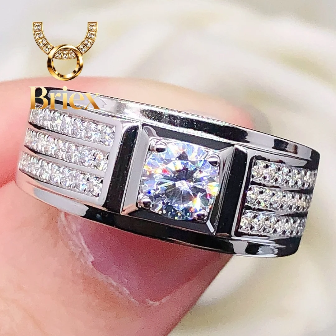 Briex Jewelry Phenomenal 0.5Ctw 5.0mm Round Cut D VVS1 Moissanite Diamond Man Ring 14K White Gold Ring AU585 Men Jewelry 181
Briex Jewelry Phenomenal 0.5Ctw 5.0mm Round Cut D VVS1 Moissanite Diamond Man Ring 14K White Gold Ring AU585 Men Jewelry 181