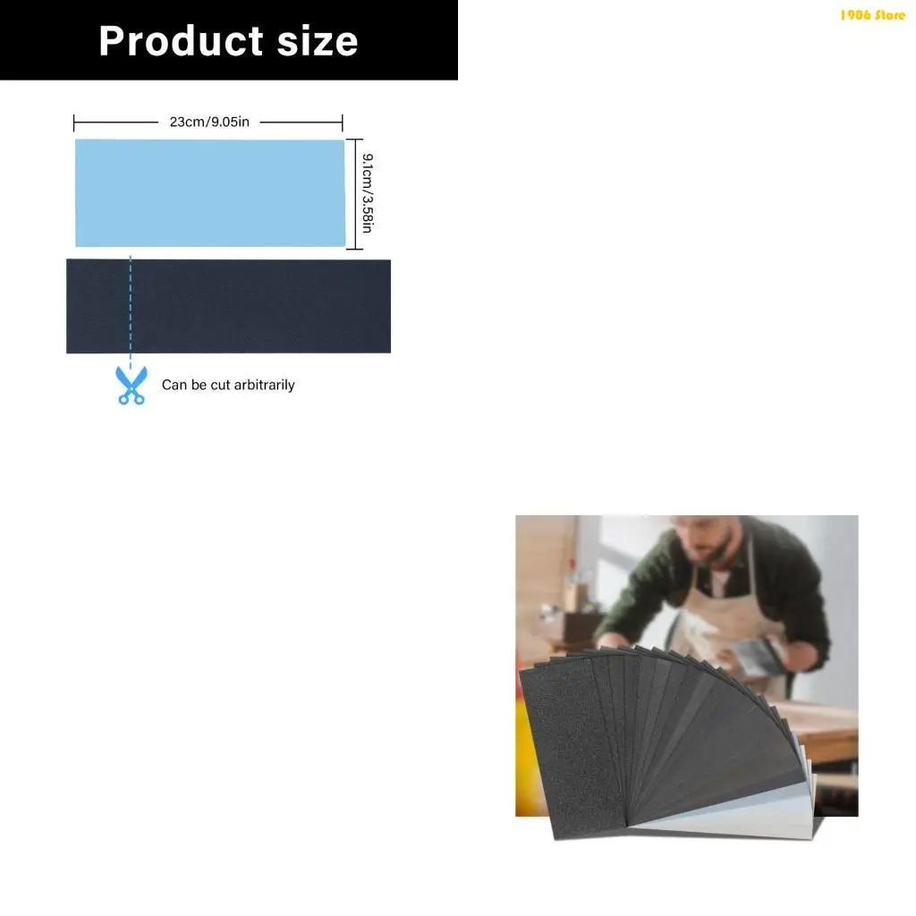 U1JB Multi Grit 9x3.6 Inch Sandpaper Sheets 5PCS With Backing Identification Fit for Metalwork Stone Automotive Body Surfaces
U1JB Multi Grit 9x3.6 Inch Sandpaper Sheets 5PCS With Backing Identification Fit for Metalwork Stone Automotive Body Surfaces