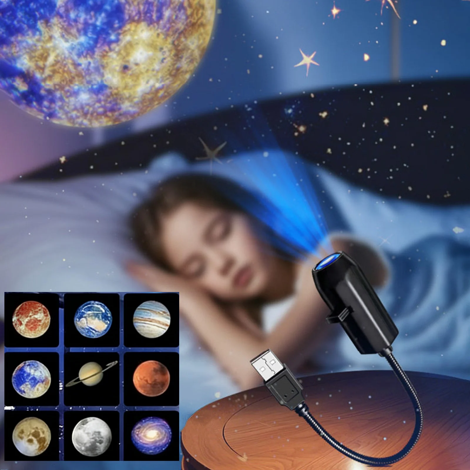 Rotating Moon Star Projector Lamp Planet LED Night Light Romantic USB Ambient Light Bedroom Party Decor Gift for Kids and Lovers
Rotating Moon Star Projector Lamp Planet LED Night Light Romantic USB Ambient Light Bedroom Party Decor Gift for Kids and Lovers